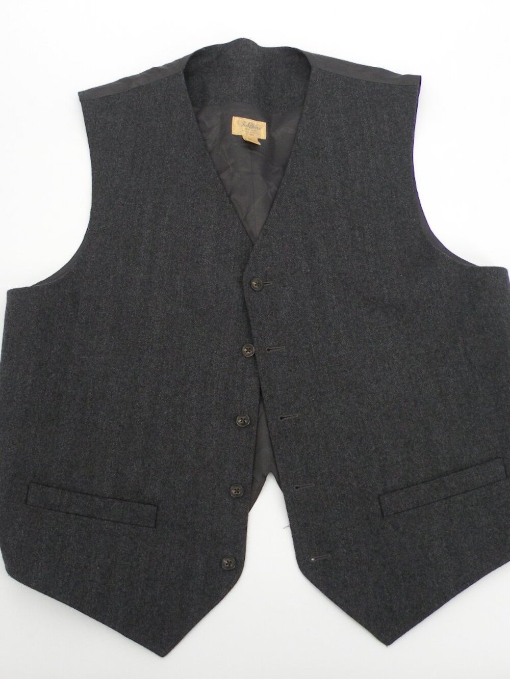 NWOT Trevero 100% Wool Gray Herringbone Vest X-Large